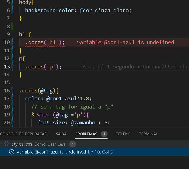 print da tela do VScode, usando Math que está fazendo a mudança de tonalidade da cor
