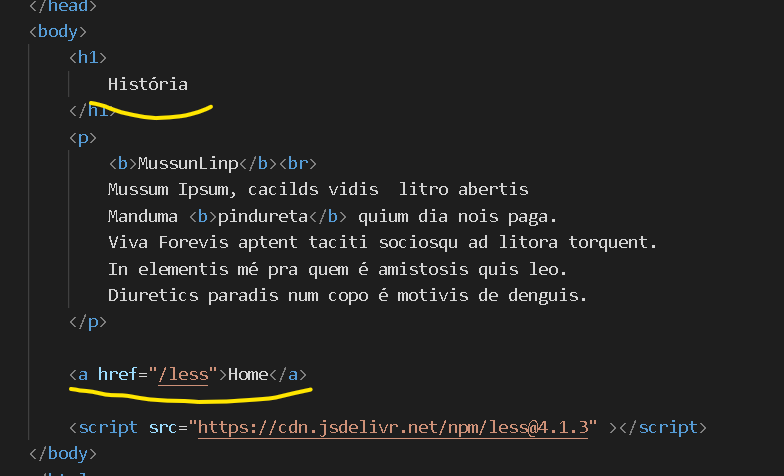 print da tela do VScode, do código historia.ejs