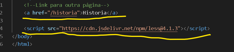print da tela do VScode, do código less.ejs parte 2