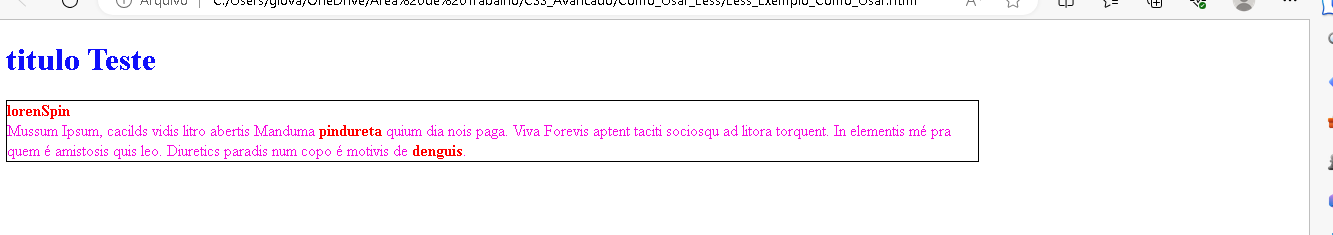 print da tela da página, depois de usar o width.